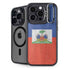 Haiti Flag Distressed iPhone 15 Pro Max Kickstand Case